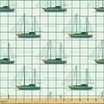 thumbnail image 2 of Ambesonne Sailboat Fabric by the Yard Upholstery, Nautical Sailing Motifs, 2 Yards, White Pale Brown, 2 of 5