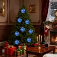 thumbnail image 7 of Glitter Christmas Ball Ornament, 4.7 In Shatterproof Plastic Hanging Holiday Decoration, Blue, 7 of 7