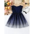 thumbnail image 3 of jxxiatang Toddler Girls Summer Sleeveless O Neck Star Moon Print Tulle Dress, 3 of 9