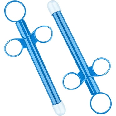2PCS Lube Applicator Syringe with Precise Scales, 6.5” Personal Lubricant Shooter with Air-Proof Silicone Cap, Reusable Durable Applied for Men, Women & Couples