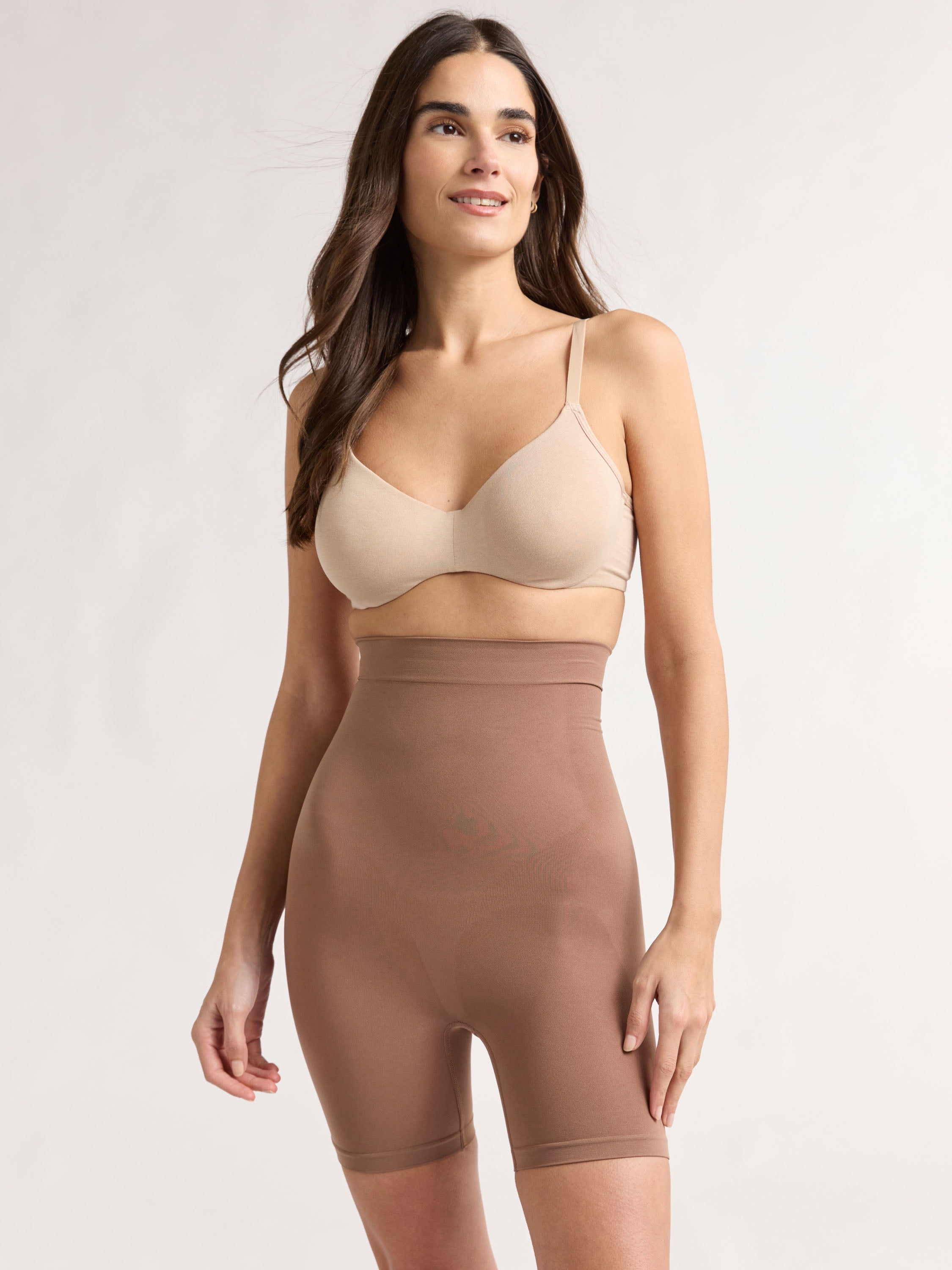 Joyspun Women’s Seamless Sculpting High Waisted Thigh Shaper, Sizes S-XXXL