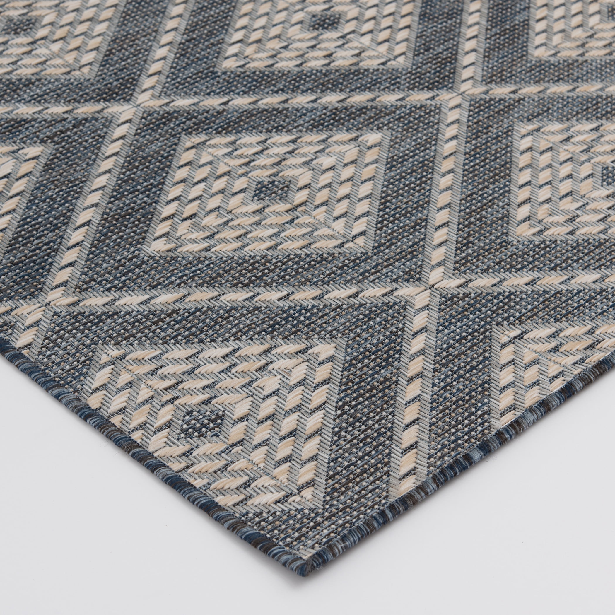 Loomaknoti Melbourne Davion 5' x 7' Geometric Indoor/Outdoor Area Rug , Blue