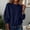 Navy, variant on FDGIU Women's Crew Neck Drawstring Hem Sweatshirt, Long Sleeve Loose Cropped Pullover Top for Spring Fall Daily Wear