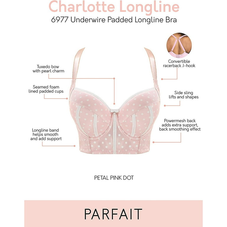 PARFAIT Women s Charlotte Longline Bra Petal Pink Dot 36K