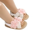thumbnail image 5 of LYHaoo Girls Sandals Baby Sandals For Infants 0 18 Months Soft Breathable Summer Walking Shoes Cute Floral Design Casual Comfortable Footwear Sizes 4 Toddlers(0-6 Months), 5 of 7