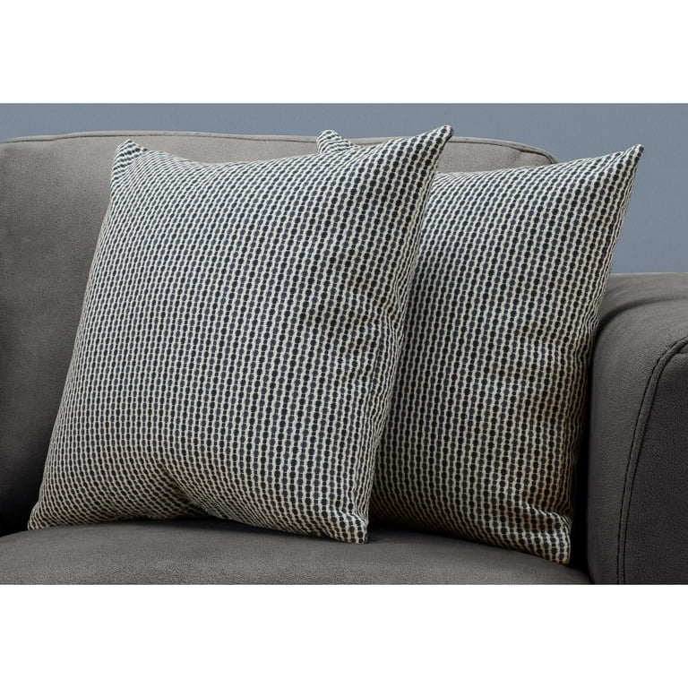 Pillows, Set Of 2, 18 X 18 Square, Insert Included, Decorative Throw,  Accent, Sofa, Couch, Bedroom, Grey Hypoallergenic Polyester, Modern
