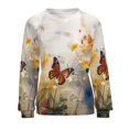 thumbnail image 7 of Watercolor Butterfly Womens Casual Crewneck Sweatshirt Long Sleeve Tops Cute Pullover Loose Fit, 7 of 7