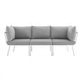 thumbnail image 6 of Modway Riverside 3 Piece Outdoor Patio Aluminum Sectional Sofa Set in White Gray, 6 of 16