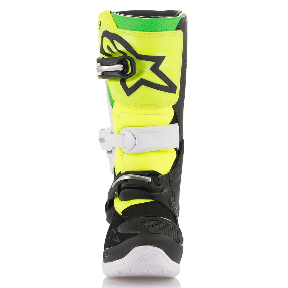 Alpinestars Tech 7S Youth MX Offroad Boots Black/White/Yellow/Green