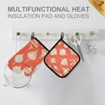 thumbnail image 4 of Yayeee Oven Mitts and Pot Holder Set of 2 Heat Resistant Kitchen Gloves Baking Hot Pad, Beige Christmas Ornaments Pattern, 4 of 5
