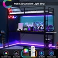 thumbnail image 5 of YIGOBUY Metal Loft Bed Twin Size with Desk, Loft Bed with Charging Station & RGB LED Lights, Safety Guard, Ladder & 5 Metal Hook, Space Saving, Noise Free, 5 of 7