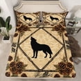 thumbnail image 2 of Homewish Jungle Wildlife Wolf Full Size Sheets, Rustic Farmhouse Bed Sheets, Vintage Bohemian Theme Sheet Sets, Microfiber Bedroom Decor, 4pcs, 2 of 7