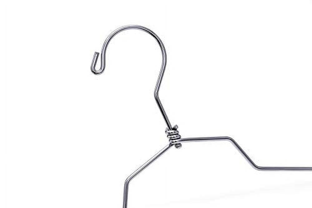 10 Quality Metal Hangers, Swivel Hook, Stainless Steel Heavy Duty Wire Clothes Hangers (10, Petite/Teens - 14 inch)