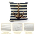 thumbnail image 4 of JRXY  Pillow Covers Decorative Cushion  Geography Theme Nautical Sailing Compass Boat Cover Navy Blue Red Anchor with Stripe  Home for Couch Bed White, 4 of 5