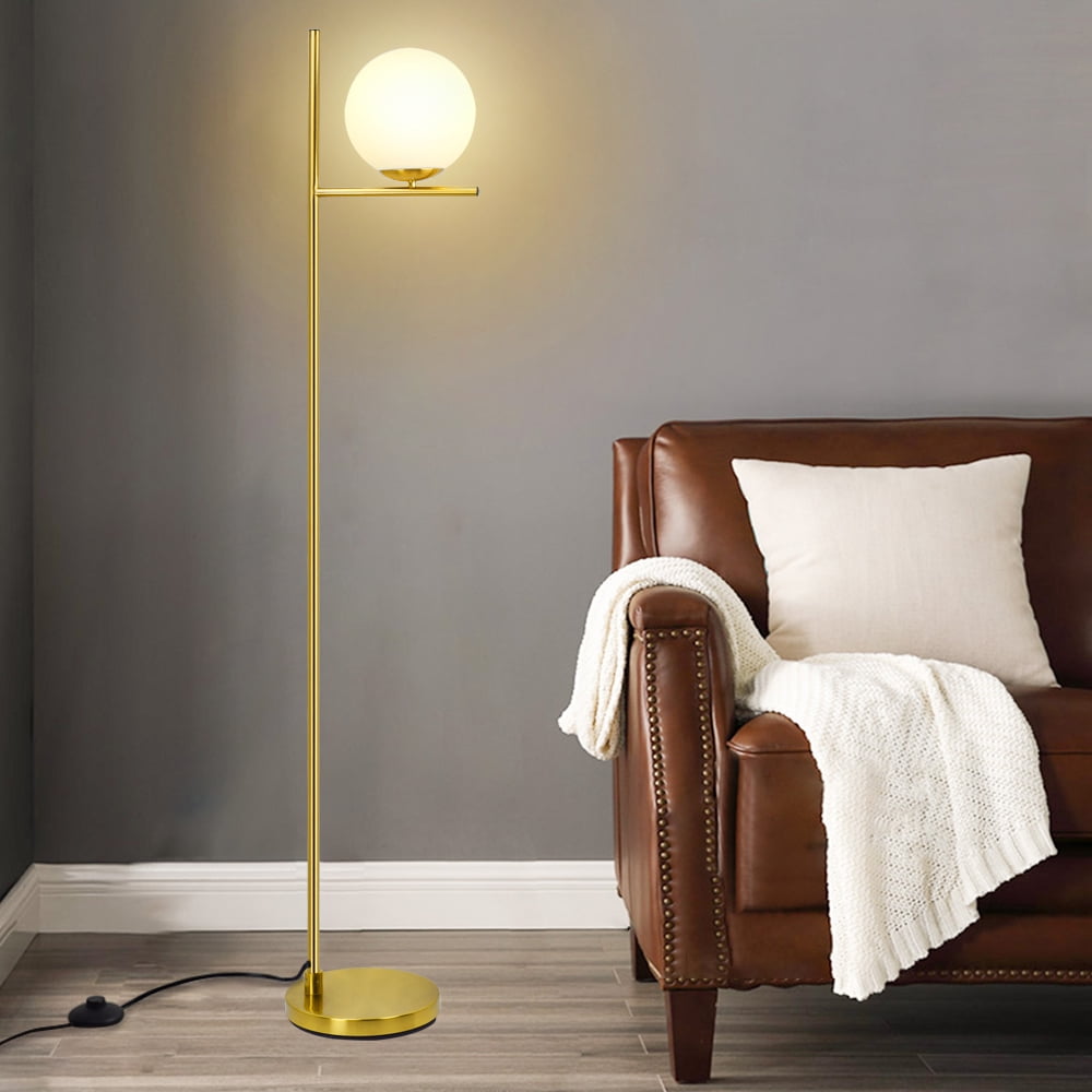 Floor Lamps for Living Room in-line On/Off Foot Switch,Copper Oxide Brown Led Floor Lamps for Bedroom Industrial Floor Lamp Floor Lamp with Eye Caring LED Bulb Included 