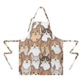 thumbnail image 2 of Corgi Crowd Apron-Garden Aprons for Women with Pockets-Cotton Linen Waterproof Kitchen Cooking Gardening Aprons Adjustable for Kitchen,Cooking,BBQ and Salon 33x27 Inch, 2 of 7