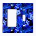 thumbnail image 2 of Metal Light Switch Plate Outlet Cover (Blue Artistic Camo - Single Rocker Single Toggle), 2 of 2