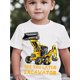 thumbnail image 1 of Kids Excavator Cartoon T-Shirt - Bright Yellow, Comfortable Crew Neck Short Sleeve for Boys & Girls, Spring/Summer/Fall Casual Top with Applique Detail, Summer Top|Casual |Semitransparent Shirt, 1 of 6