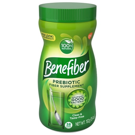 Benefiber Daily Prebiotic Dietary Fiber Supplement Powder for Digestive Health, 100% Natural, Clear and Taste-Free, 38 servings / 5.4