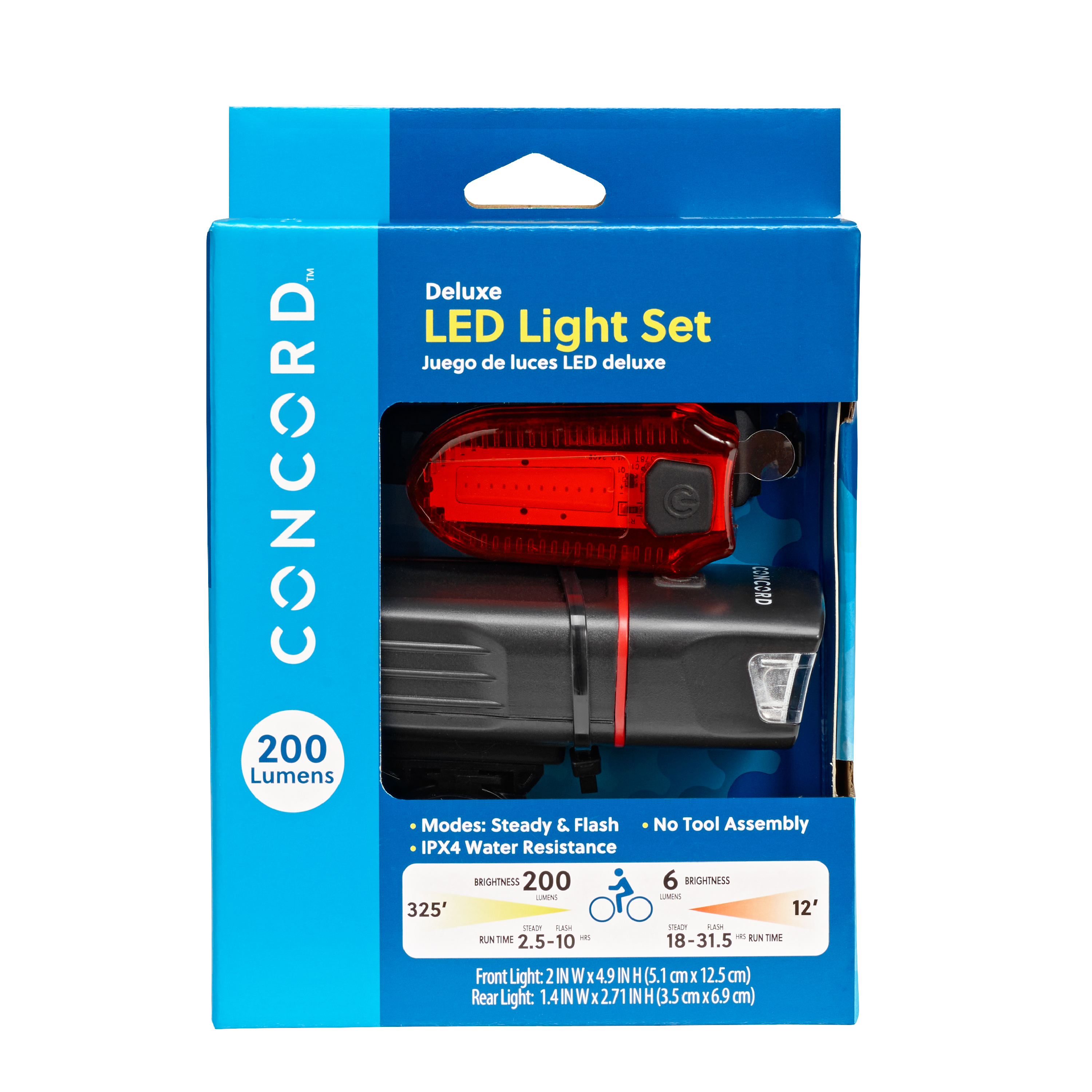 Concord Deluxe LED Bike Light Set, 200 Lumens photo 7