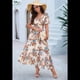 thumbnail image 5 of Vestido Cruzado de Verano para Mujer, con Cuello en V, Floral, Corta, para Invitadas de Boda, Informal, para Fiesta Albaricoque S, 5 of 10