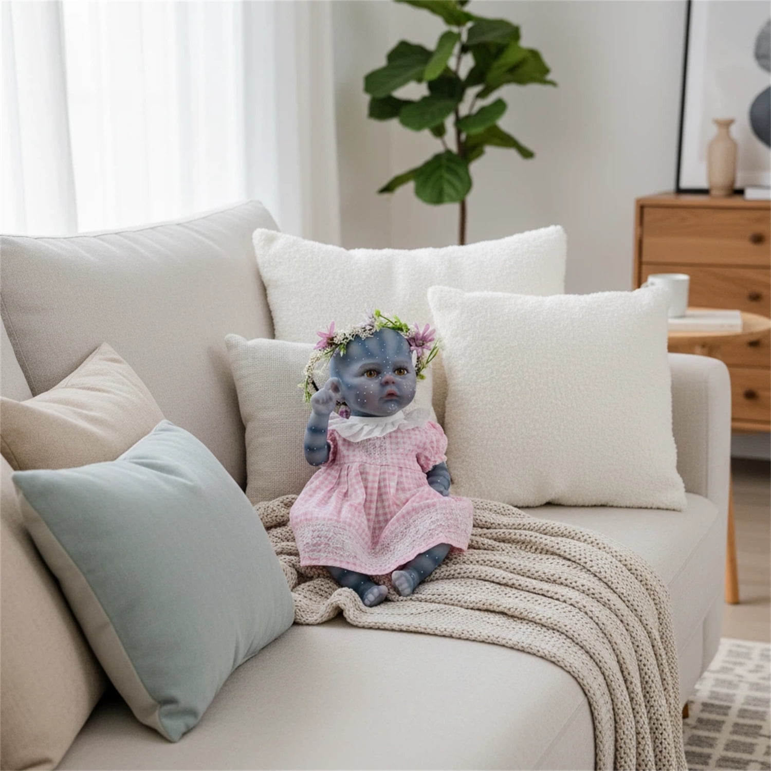 12 inch Lifelike Fairy Doll Elf Baby Doll, Hand made Reborn Doll Meadow In Alien Design Soft Touch Small Mini Doll Cute Handy Doll For Collection, Gift Toy For Birthday Christmas New Year