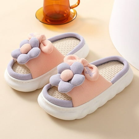 

CoCopeanut flower designer brand 2022 Spring Thick Sole Open Toe Cotton Slippers Home Indoor slides Pregnant Women Students female Shoes