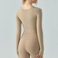 thumbnail image 2 of Top de entrenamiento sexy con tirantes y almohadilla para el pecho, estilo puro deseo, ropa de baile para pilates, ropa de yoga adelgazante de manga larga, 2 of 5