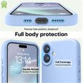 thumbnail image 3 of KOMI Designed for iPhone 16 Case, Premium Silicone with [Soft Anti-Scratch Microfiber Lining] Shockproof Protective Phone Case for Men Women Girls 6.1", Light Blue, 3 of 7