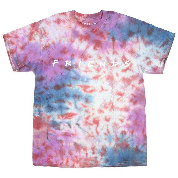 Friends T-shirt à Col Ras du Cou Teinture sur Nœuds avec Logo de l'Émission Télé pour Femmes (Petit)