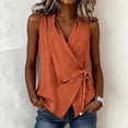 thumbnail image 2 of Tank Tops for Women Wrap V Neck Tie Side Ruched Front Elegant Sleeveless Shirts Workout Tops for Women, 2 of 4