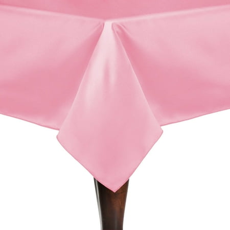 

Ultimate Textile (10 Pack) Satin 72 x 120-Inch Rectangular Tablecloth - for Wedding Special Event or Banquet use Peppermint Pink