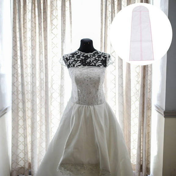 MERRYHAPY Bridal Garment Bag for Wedding Dress Nonwoven Fabric Storage Bag for Women Home Use 1 Pack