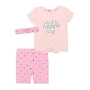 Nanette Toddler Girl Happy Day Short Set 2T-4T