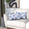 thumbnail image 3 of Blue White Snowflakes Winter Christmas Lumbar Pillow Covers 12x20 Set of 2 Xmas Snow Holiday Decoration Decorative Outdoor Pillowcases Seasonal Farmhouse Throw Cushion Case Decor for Couch Sofa Bed, 3 of 6