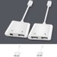 thumbnail image 2 of Bearachild Adaptador de cable de audio tipo C dual Tipo C Conector de auriculares Divisor de audio Auriculares 3.5 Jack Cable de carga Nuevo Teléfono y Comunicación doble tipo-c y blanco, 2 of 6