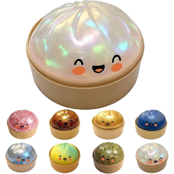 Juguete Gigante Dumpling Misterioso Mystery Giant Squishies Blandito Arcoíris Blanco Oficina Casa, Bollo Vapor Purpurina, Bola Sensorial Anti-estrés Adulto, Relleno Bolsas Regalo
