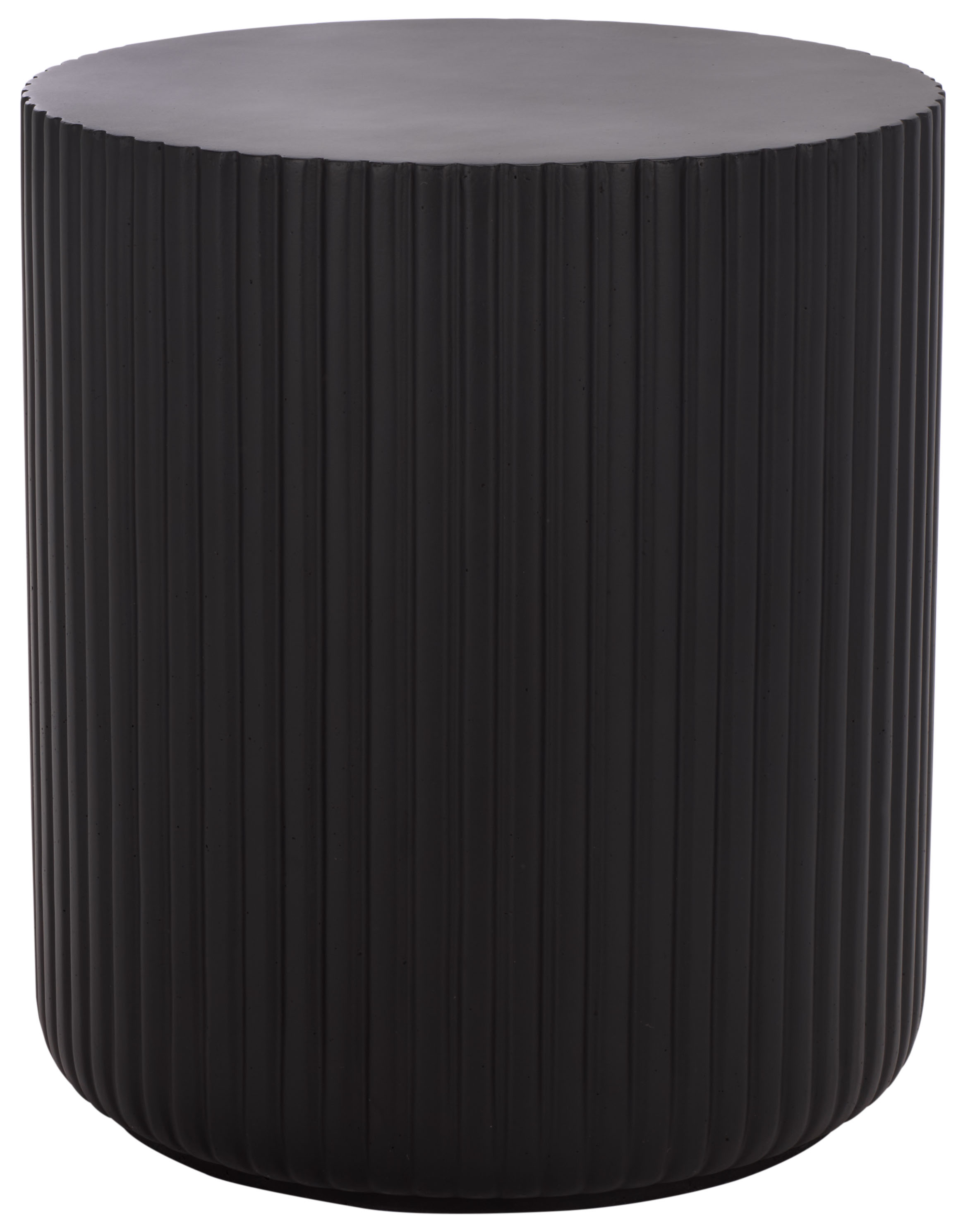 Safavieh Napa Outdoor Modern Cement Round End Table, Matte Black