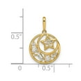 thumbnail image 2 of 14k Gold Cubic Zirconia Star and Celestial Moon Pendant Necklace 18x13mm Wide 1mm Thick Pendant for Women, 2 of 2