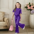 thumbnail image 5 of LRen Toddler Outfits for Girls 4t Letter Print T Shirt Top and Wide Pants Outfits Set Crewneck Comfy Holiday T Shirt Short Pants 2 Piece Suit Back To School Clothes, 5 of 5