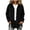 Black, variant on Hooded Corduroy Shacket for Women Button Down Long Sleeve Shirt Jacket with Drawstring Hood and Pockets