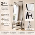 thumbnail image 5 of BEAUTYPEAK 76"x34" Oversized Full Length Mirror Rectangle Wall mirror Floor Mirrors for Leaning, Black, 5 of 11