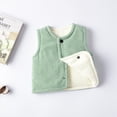 thumbnail image 3 of Nyeemya Newborn Photoshoot Vest Jacket Baby Boys Girls Cozy Lightweight Velvet Sleeveless Vest Coat Green 130, 3 of 5