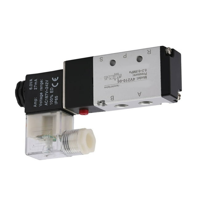 Válvula Solenoide neumática de 2 posiciones y 5 vías, reemplazo de válvula solenoide a prueba de desgaste de aleación de aluminio 4V210 06 DC24V
