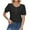 Black, variant on Zpanxa Womens Summer Tops Casual Round Neck Sleeve Patchwork Solid Color Loose T-Shirt Top