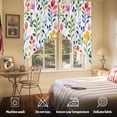 thumbnail image 5 of Colorful Leaf Floral Swag Curtain Valance for Windows, Watercolor Leaves Window Treatments Short Swag Topper for Kitchen Windows Bathroom Bedroom, 36"x63", 5 of 8