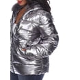 thumbnail image 4 of White Mark Women's Plus Size Hooded Metallic Puffer Coat, 4 of 5