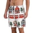 thumbnail image 2 of Susaid Christmas Houses Print Men's Swim Trunks Hawaiian Bathing Mesh Lining Suit Swimsuits Beach Shorts with Pockets-Medium, 2 of 6
