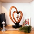 thumbnail image 4 of YOHAVEN Resin Heart Cross Sculpture, Religious and Romantic Tabletop Ornament for Home, Office, and Holiday Decor, Perfect for Christmas, Easter, and Faith-Inspired Gift Giving, 4 of 5
