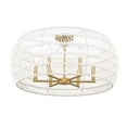 thumbnail image 4 of Ellie 6-Light Semi-Flush in Modern Brushed Gold with Bleached White Raphia Rope, 4 of 10